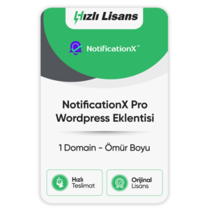 NotificationX Pro wordpress eklentisi 1 domain omur boyu